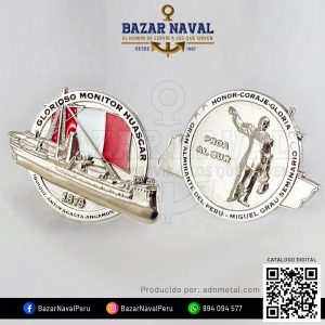 Moneda Monitor Huáscar enchapado plateado