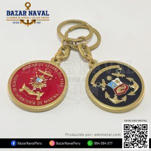 Llavero Infantería de Marina y escudo de la Marina de Guerra del Perú