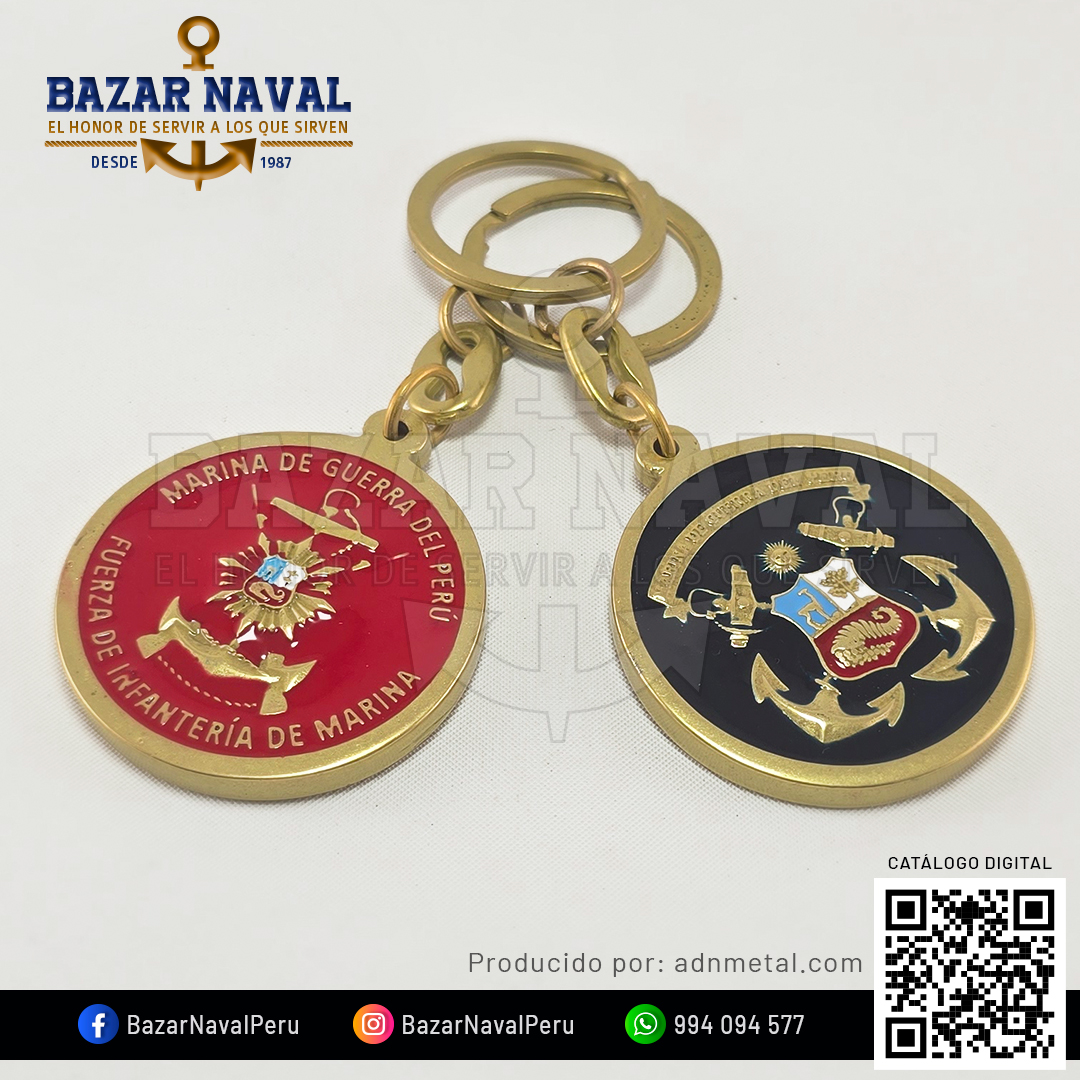 Llavero Infantería de Marina y escudo de la Marina de Guerra del Perú