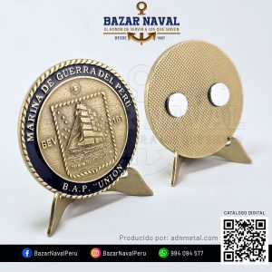 Imantado Escudo BAP Unión enchapado en bronce amarillo