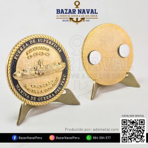 Imantado Fuerza de Superficie "Símbolo del Poder Naval" enchapado en oro