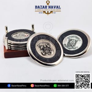 Juego 6 Posavasos Mix MGP, ESNA, BAP Unión enchapados en Plateado