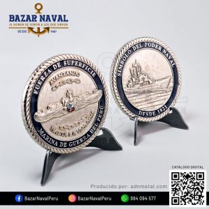 Moneda Fuerza de Superficie "Símbolo del Poder Naval" enchapado en plateado