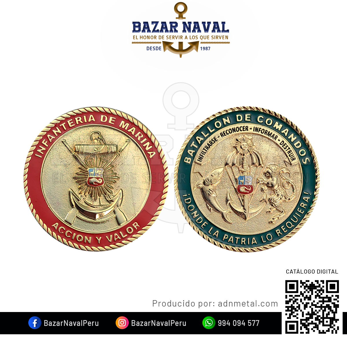 Moneda-Batallón-de-Comandos-Infanteria-de-Marina-enchapado-en-oro